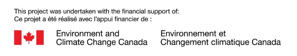 CLIMAtlantic-ECCC Le texte se lit "Ce projet à été réalisé avec l'appui financier de : Environnement et Changement climatique Canada"