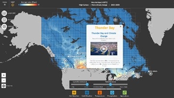 Carte du Canada présentant des données spatiales liées au climat.
