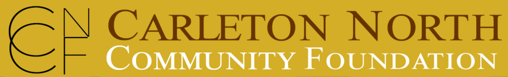 Le logo de la fondation est composé des lettres superposées "C, N, C et F". À côté du logo se trouve le texte "Carleton North Community Foundation".