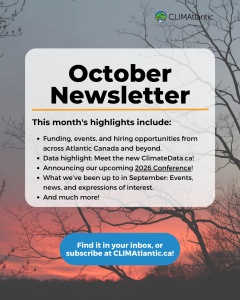 October newsletter promotional photo, lists key topics discussed