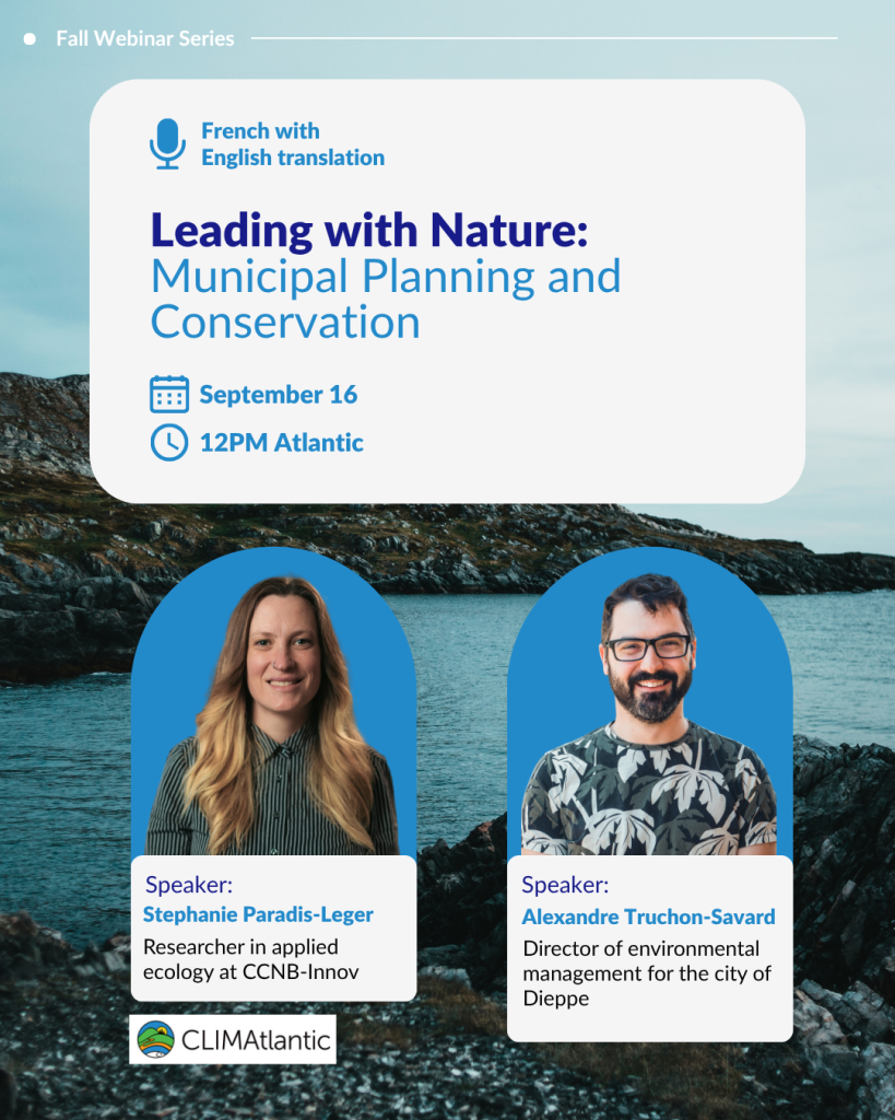 A graphic showcasing the title of the webinar, headshots of speaker(s), and a scenic background image.