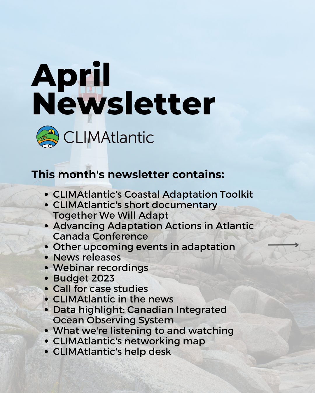 August newsletter promotional photo, lists key topics discussed