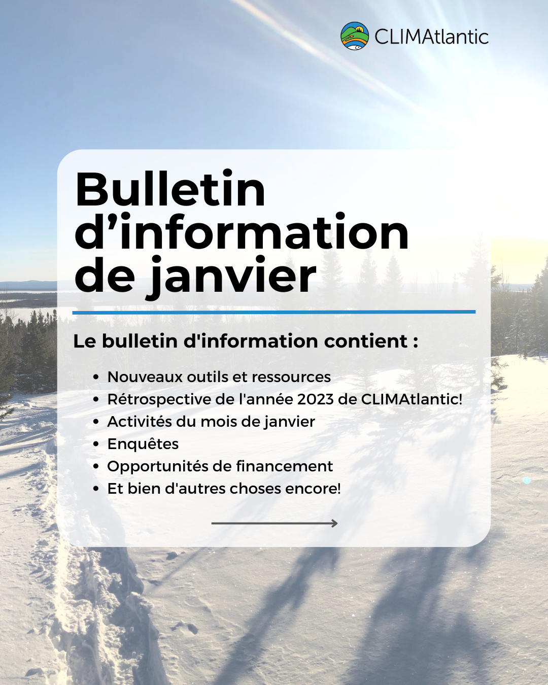 January newsletter (2) February newsletter promo photo, lists key topics discussed