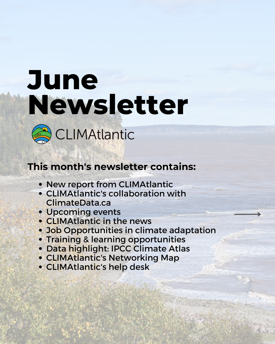 August newsletter promotional photo, lists key topics discussed