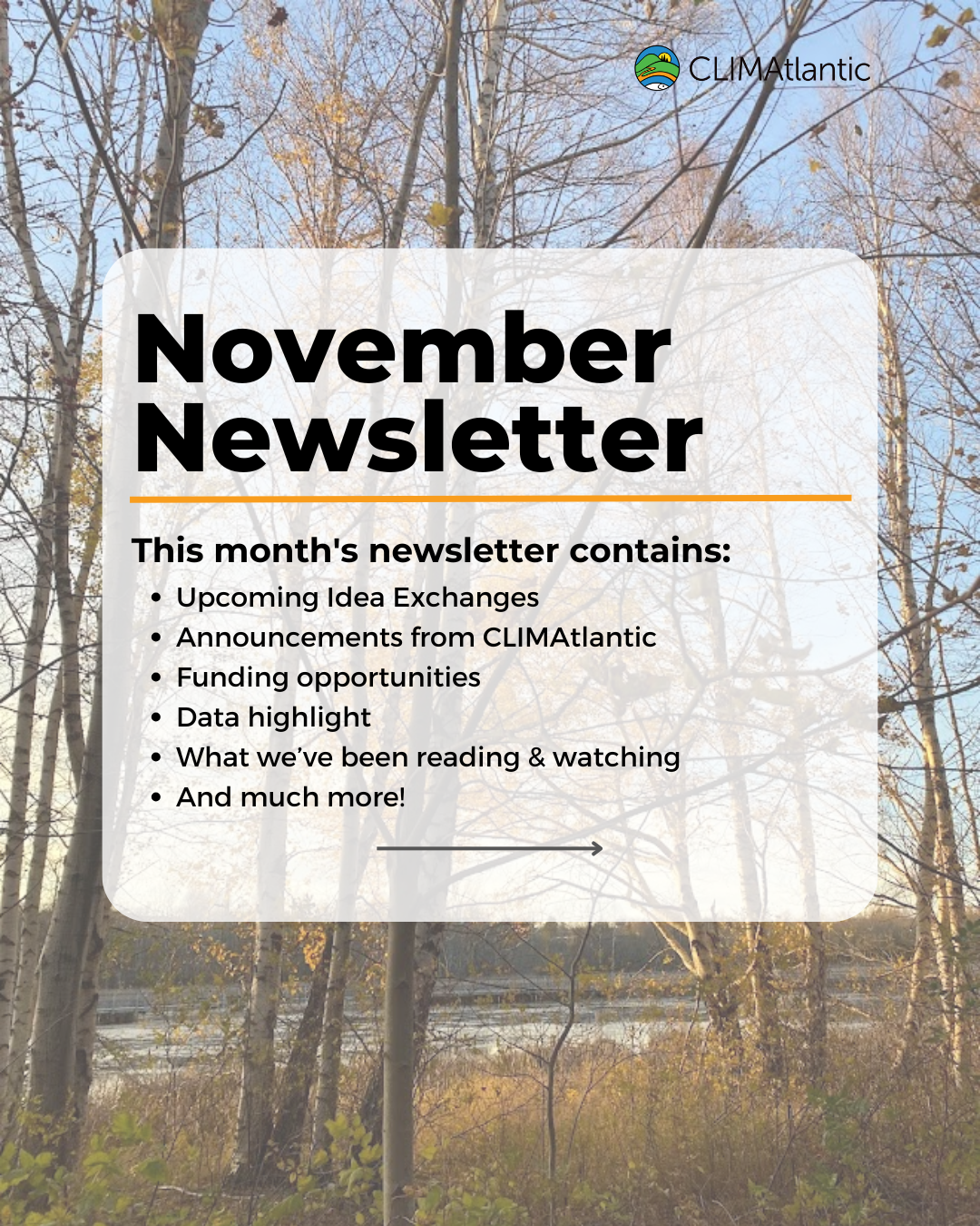 August newsletter promotional photo, lists key topics discussed