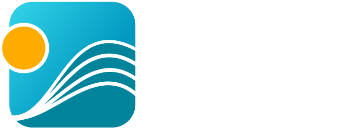 Un logo représentant un soleil et des vagues à côté du texte « LST L'éducation au service de la Terre ».