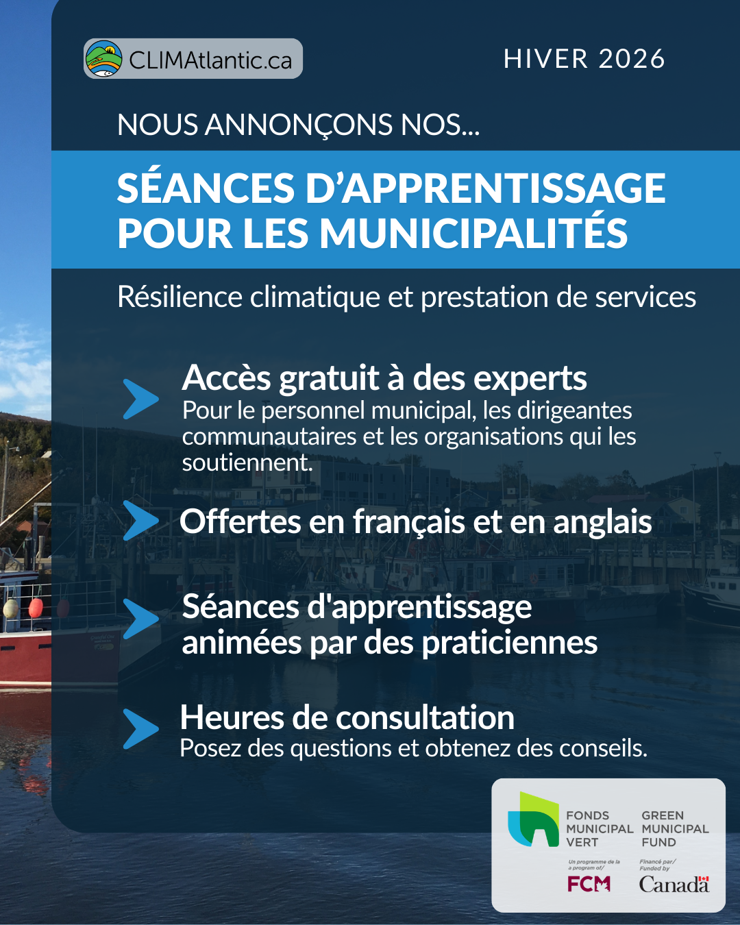 Le français suit. An overview of the Municipal Learning Series and services included. Aperçu de la série de formations municipales et des services inclus.