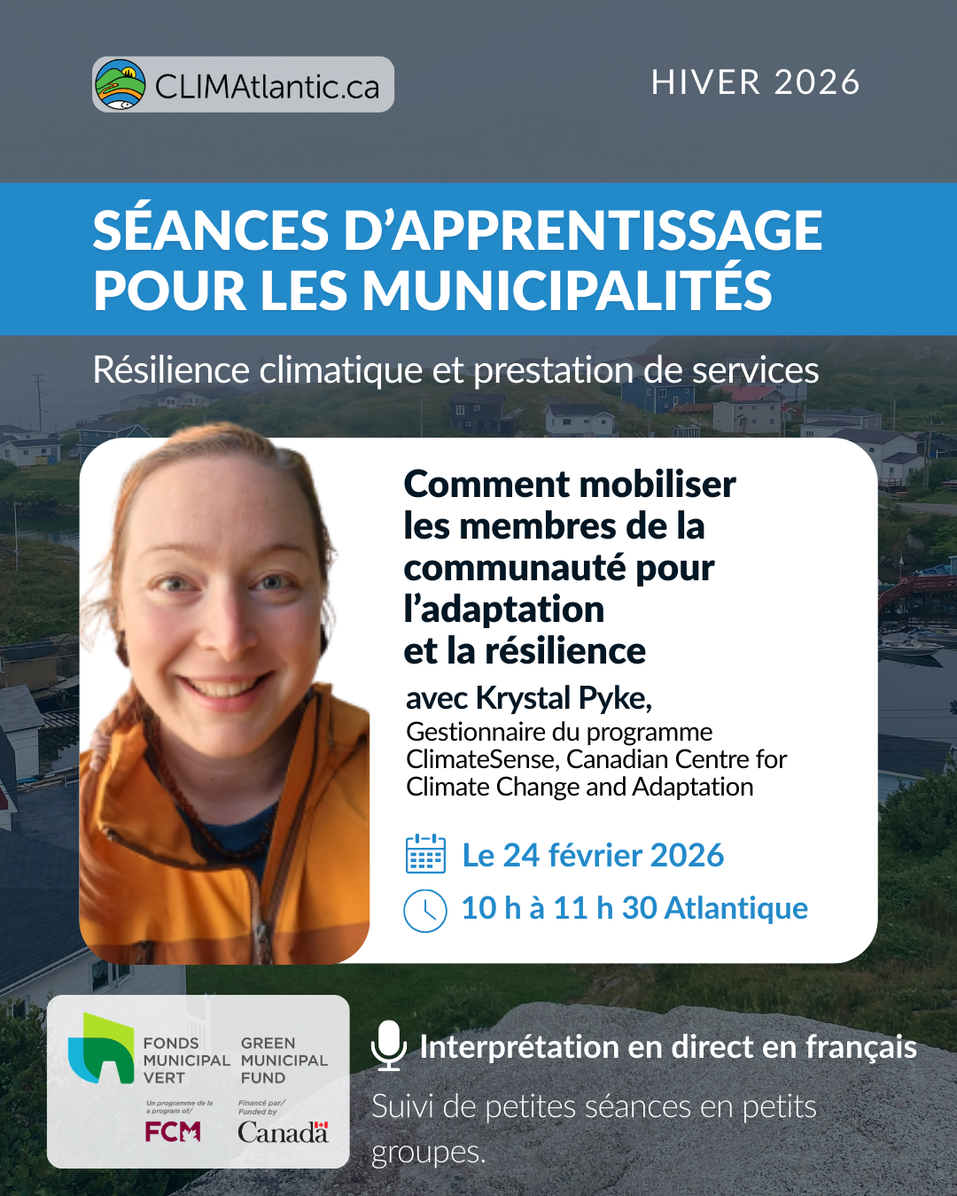 Le français suit. An overview of the second Learning Session, featuring a headshot of Krystal Pyke.